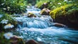 © Oulailux - A close-up of calming nature sounds represented by soft flowing rivers, peaceful setting, perfect for relaxation,