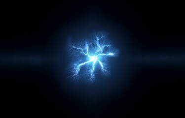 An abstract blue electric burst in a dark background.