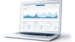 © Phirakhup - Laptop displaying analytical data and graphs, white isolate background