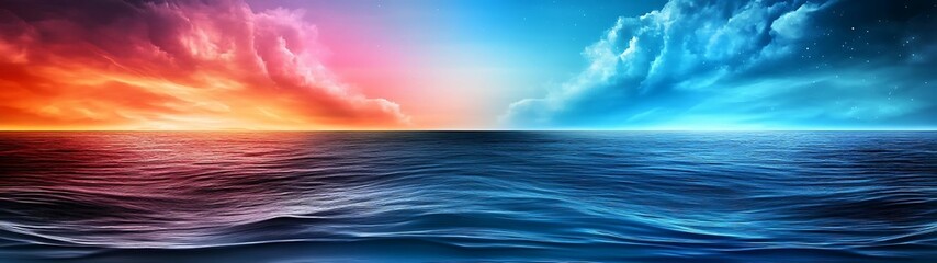 Wall Mural - the beauty of dusk and dawn over the ocean