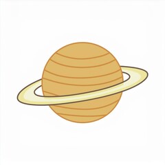 Saturn hand drawn illustration isolated on white