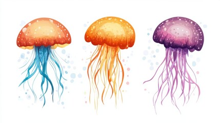 Canvas Print - Beautiful jellyfish closeup view. Artistic illustration