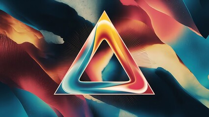 Wall Mural - Dynamic triangle design with fluid gradient colors abstract background