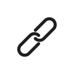 link line icon, chain outline sign flat black linear illustration for web and app..eps