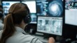 © ImagePulse - A control room with emergency planners monitoring an approaching hurricane, disaster response planning in action