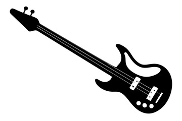 Bass Guitar Silhouette | vector silhouette illustration on white background