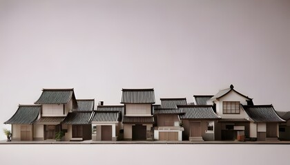 Abstract 3D cute Japanese neighborhood.