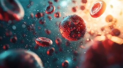 Blood Cells Under Stress with Damaged Fragments