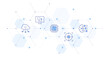 © Blockfine - Technology Banner Vector Illustration with Icon Style in Between. Line Duotone icon. Containing target, cloud, computer, artificial intelligence, cpu