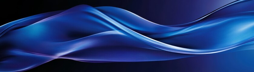 Wall Mural - Abstract Blue Wave Background  Digital Art  Smooth Lines  Curved Shapes  Futuristic Design  Technology  Modern
