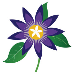 Wall Mural - Detailed Passionflower Line Art Illustration.