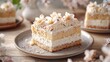 © Generative AI - Three milk cake tres leches cake with coconut Traditional dessert of Latin America : Generative AI