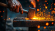 © ABX - A blacksmith working with a glowing piece of iron