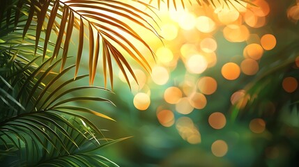 Aufkleber - Summer tropical blurred background : Generative AI