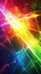 Wall Mural - colorful abstract light streaks, white isolate background