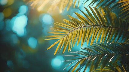 Aufkleber - Summer tropical blurred background : Generative AI