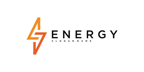 Wall Mural - Energy logo, abstract letter S and lightning icon design. Premium Vector