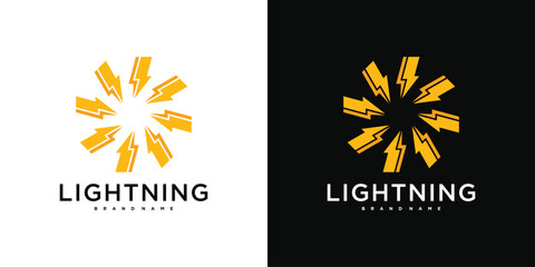 Sticker - Abstract sun logo design. lightning circle or energy. Premium Vector