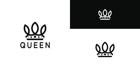 Sticker - Royal Princess queen crown logo design. Premium Vector