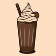 © raul valeska - Chocolate milkshake vector drawing design