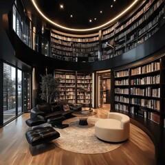 Modern home library room ideas