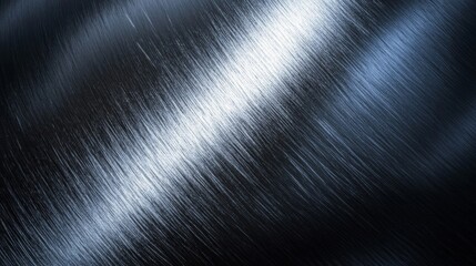 Brushed Metal Surface with Diagonal Light Reflection