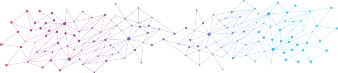 Wall Mural - digital technology background with connected lines and dots for social network communication. concep