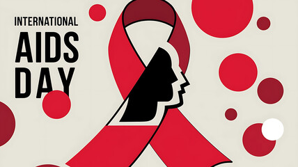 Wall Mural - A banner with text International aids day in a illustration background