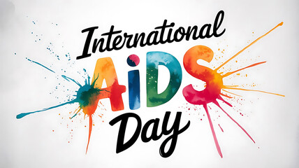 Wall Mural - A banner with text International aids day in a illustration background