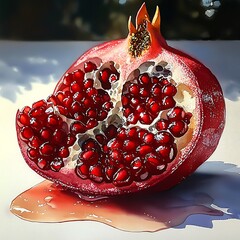 juicy pomegranate seeds closeup fresh fruit red healthy food vitamins