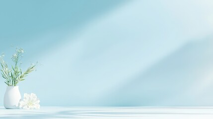 Wall Mural - minimal light blue background with soft shading, creating a calm and professional design for modern 