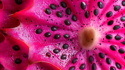 Poster - Fresh dragon fruit pitahaya slice Top view Close up : Generative AI