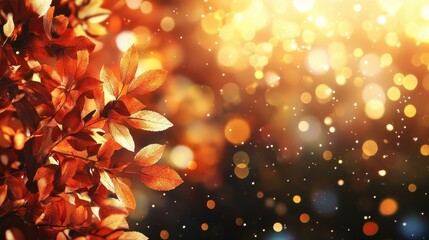 Poster - Golden sunlight filters through autumn leaves, creating a stunning bokeh effect that captures natures beauty.