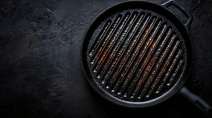Poster - Grill pan surface close up Top view Copy space : Generative AI