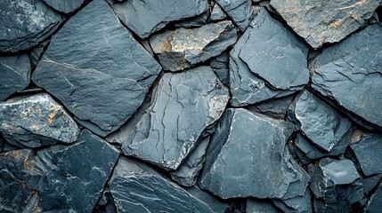 Fototapete - Blue stone background with high resolution Top view Copy space : Generative AI