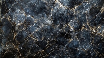 Fototapete - Natural black marble stone background pattern with high resolution Copy space Top view : Generative AI