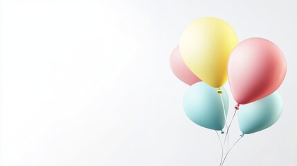 Colorful Balloons Against White Background