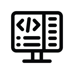 coding icon. vector line icon for your website, mobile, presentation, and logo design.