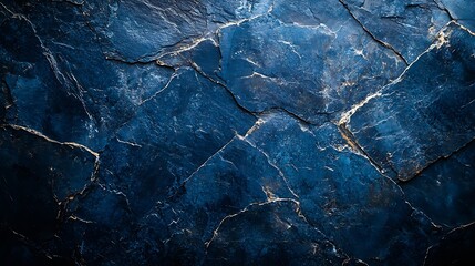 Leinwandbilder - Dark blue stone background with high resolution Top view Copy space : Generative AI