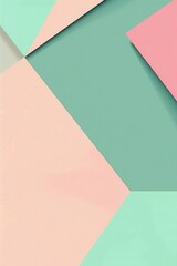 Wall Mural - Colorful pastel background with pink, mint green, and teal geometric shapes