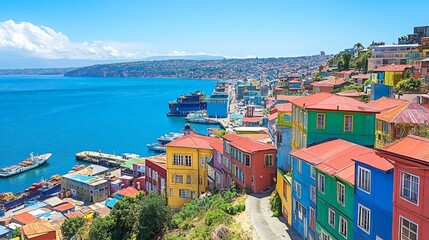 Colorful Houses by the Sea.