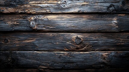 Leinwandbilder - Dark brown wooden background with high resolution Top view Copy space : Generative AI