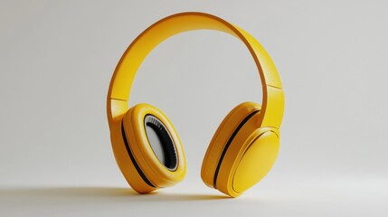 A vibrant yellow pair of headphones designed for audio enjoyment.