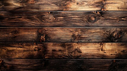 Leinwandbilder - Dark brown wooden background with high resolution Top view Copy space : Generative AI