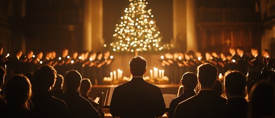 Christmas choir performance by candlelight