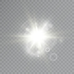Aufkleber - Bright white light effect. Futuristic glow effect for game interface design.