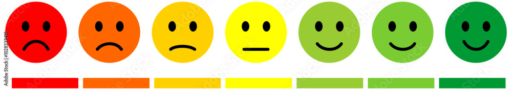 Feedback emoji icons vector. good and bad emoticon signs - Happy and ...