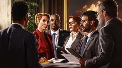 Wall Mural - Businesspeople in a business conference