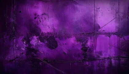 Poster - Deep Violet Grunge Texture with Abstract Scratches and Dark Stains for Bold Design Concepts or Distressed Aesthetic Backgrounds in Modern, Artistic, or Industrial Themed Visual Projects