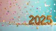 © Anna - Celebratory 2025 Year with Confetti on Pastel Background